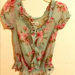 Sheer floral Abercombie top kids