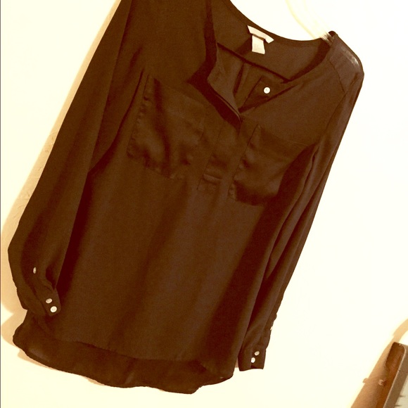 H&M dark blue sheer top