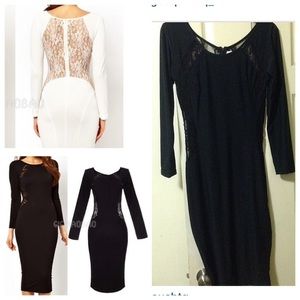 NWOT Black lace bodycon dress