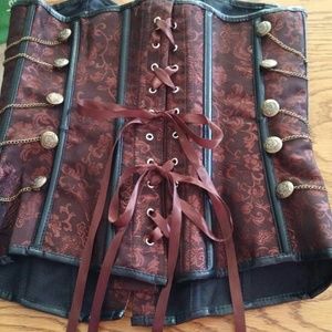 Beautiful Corset with Brass accents & closure hook