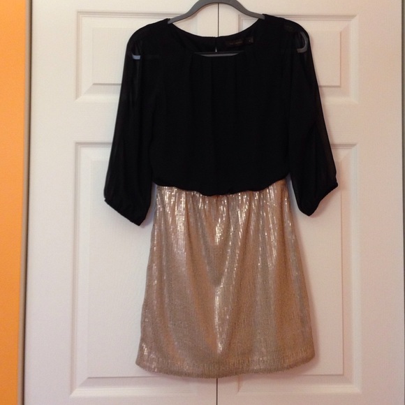 Elegant black with light gold sequence cocktail