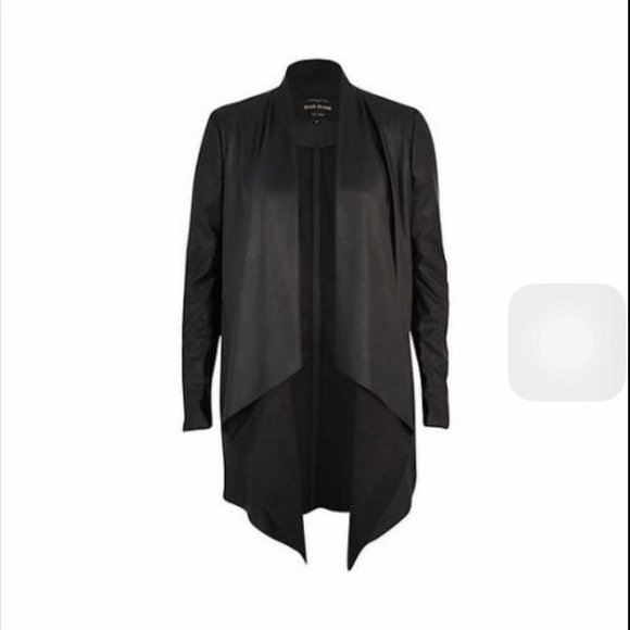 River Island Leather-look water fall jacket
