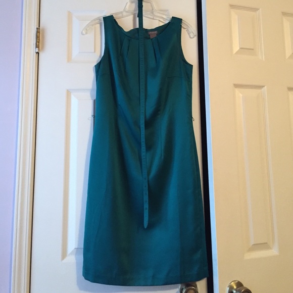 Ann Taylor emerald silky dress.