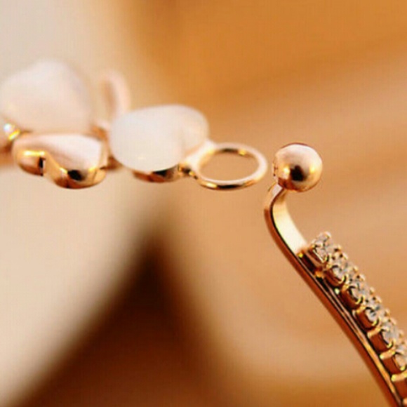 Charm Flower Gold Plated Cuff Bracelet - Picture 3 of 4