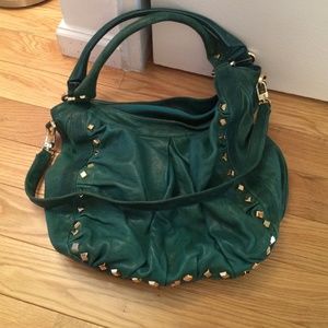 Teal bag with gold studs