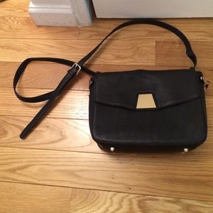 Black side bag with gold detail