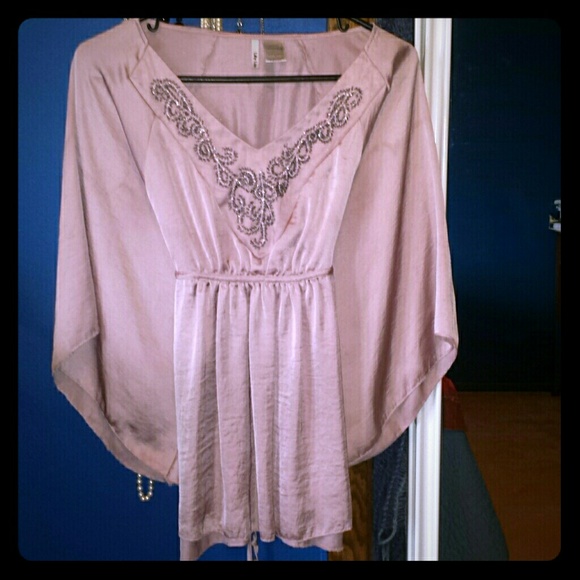 Butterfly Embellished Rose Pink Top