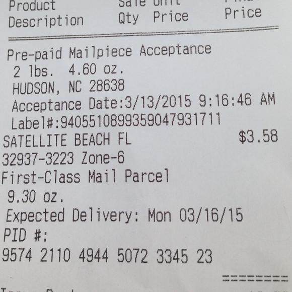 Shipping info