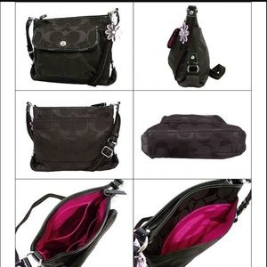 The Coach Kyra Nylon Signature File Crossbody