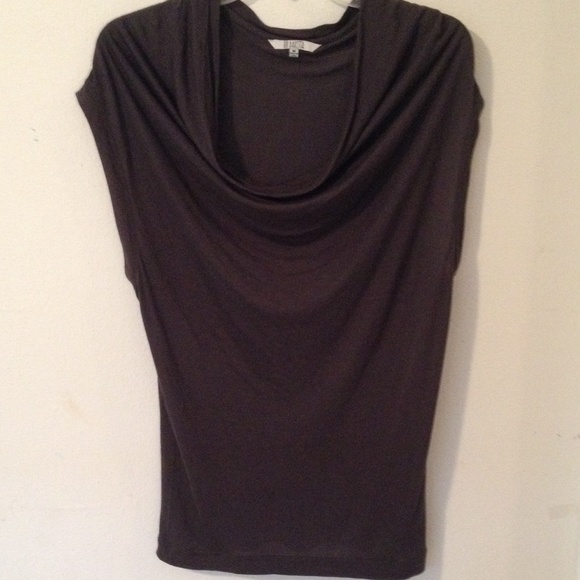 BB Dakota slate gray cowl neck sleeveless top