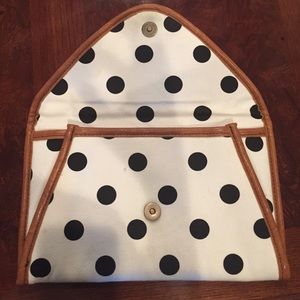 SOLD! White & Black Polka Dot Envelope Clutch