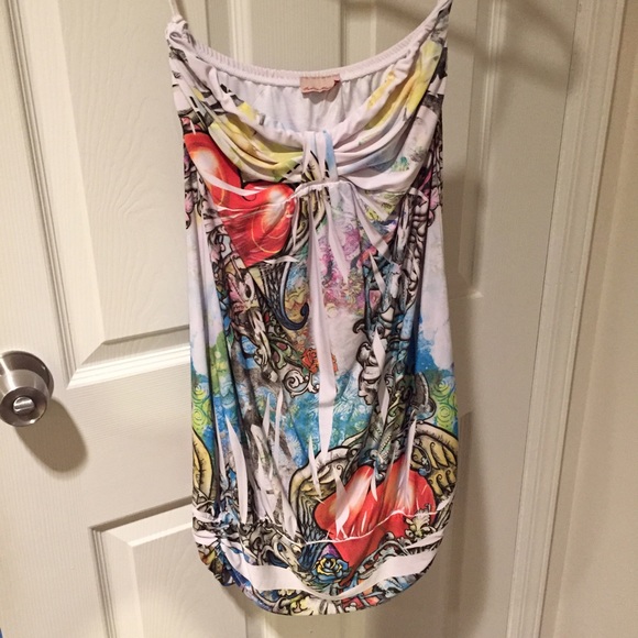 🔴Strapless polyester top