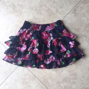 Hollister Mini Floral Ruffle Skirt Sz Large