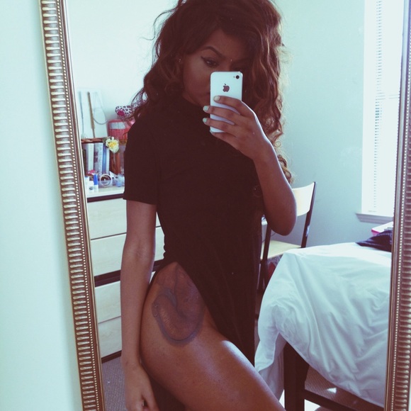 Long Black Top w/ High Slits