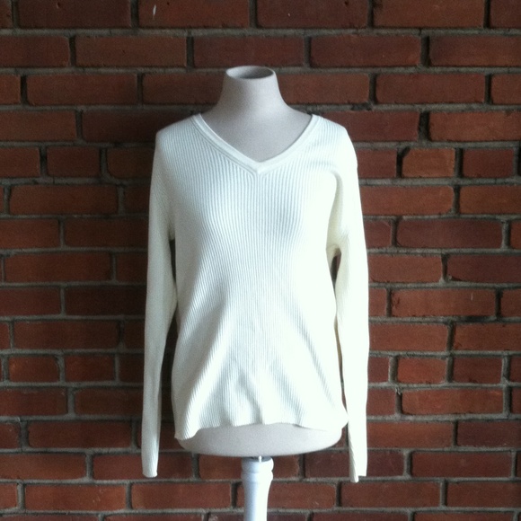 SOLD Moda International Off-White Ribbed Sweater