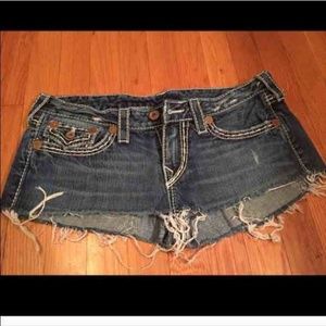 True religion distressed shorts