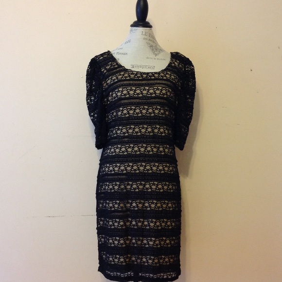 Black Lace Dress with Natural colored lining