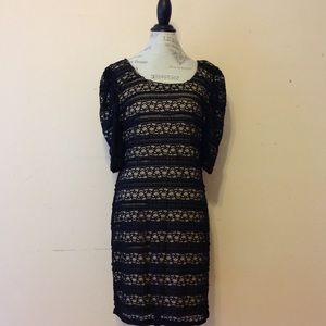 Black Lace Dress with Natural colored lining