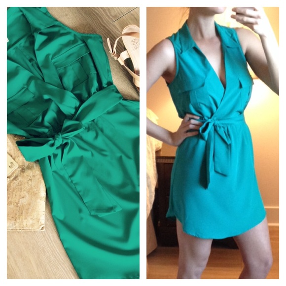 Sleeveless dress jade green