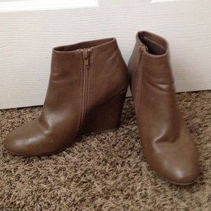 Taupe Bootie Wedges