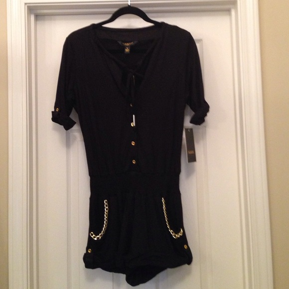NWT romper. Black stretch shorts jumpsuit