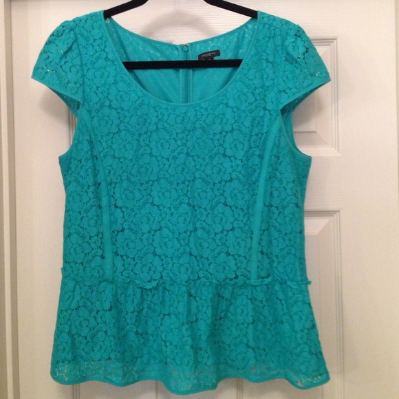 Ann Taylor size 10 turquoise peplum top