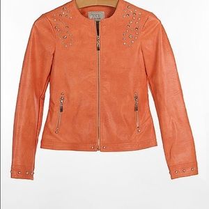 BKE Faux leather zip-up jacket