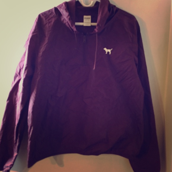 Burgundy VS rain hoodie.