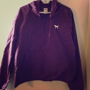 Burgundy VS rain hoodie.