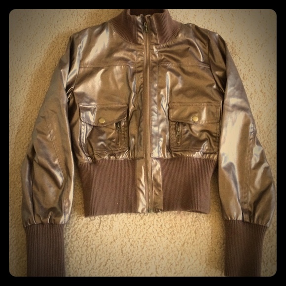 Gorgeous XXI brown bronze bomber jacket !
