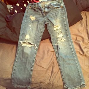 Slouchy ripped crop Jean