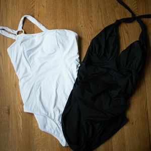 White one piece swim suit ONLY