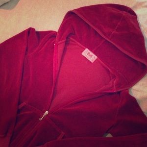 Juicy Couture dark red velour hoodie