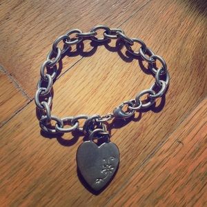 Nine West silver heart charm bracelet