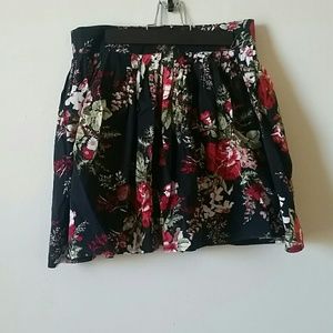 Black floral skirt