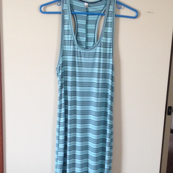 Aqua stripped racerback Maxi dress