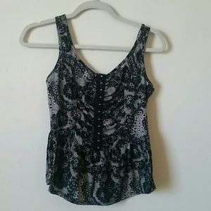 Black lace peplum top