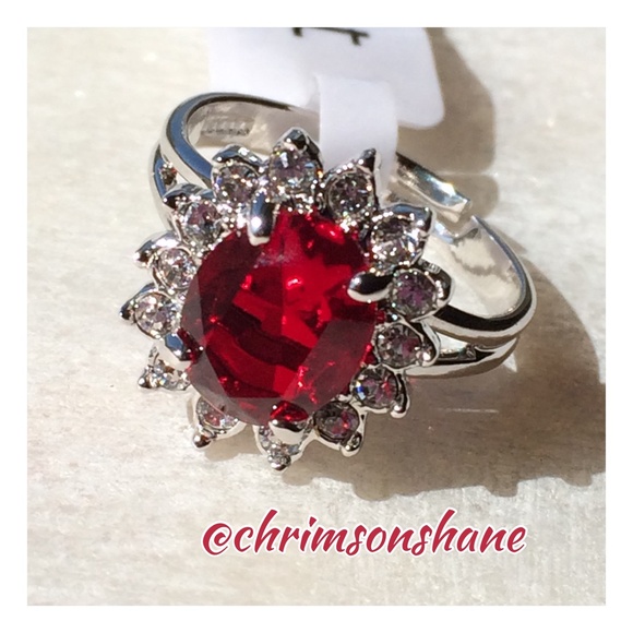 🆕 Red Sapphire Ring Nickel/Lead Free