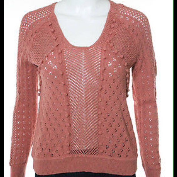 Rebecca Taylor Pointelle V Neck Sweater