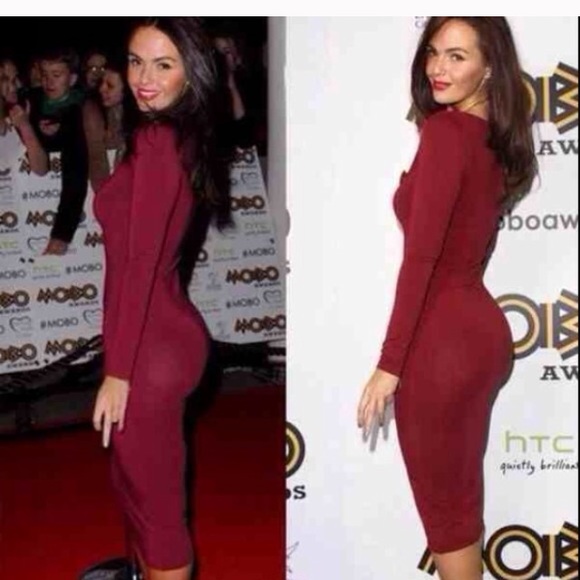 Three quarter sleeve body con dress