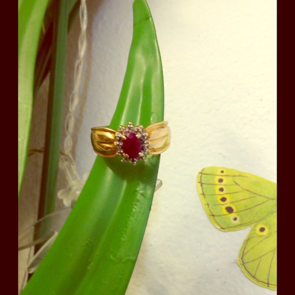 Solid 14 kt Gold Ruby Ring