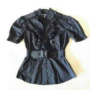 Bebe black button down shirt