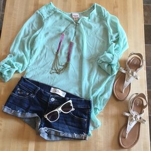 Mint Half Sleeved Top