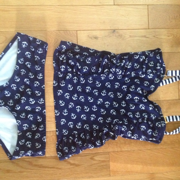 Delia's navy bathing suit