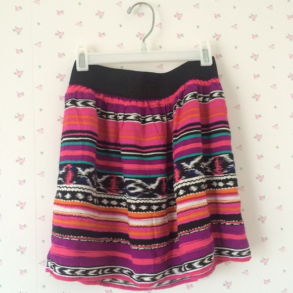Bold and Bright Aztec Pattern Skirt