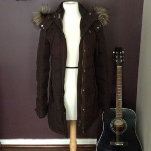 Abercrombie & Fitch Chocolate Down Coat