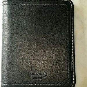 Black leather credit card holder/travel pic frame