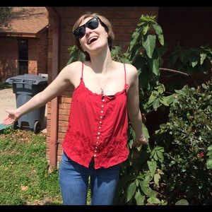 Red flower adjustable tank ☺️