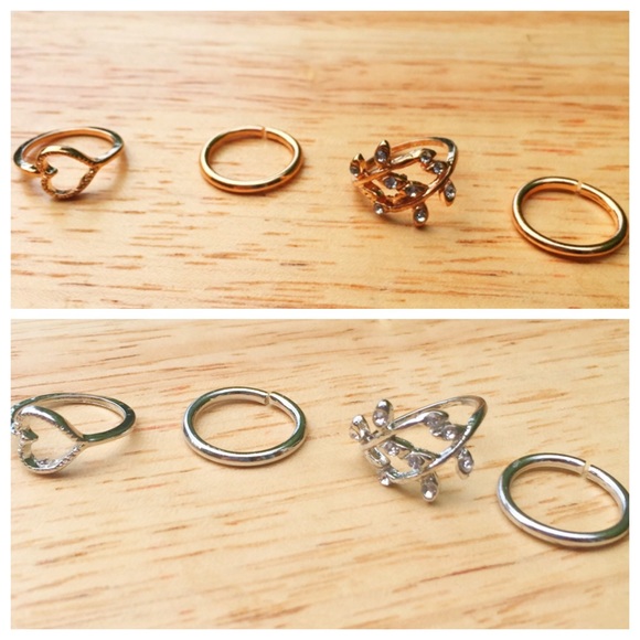 🎀PM Editor Share🎀 TRENDY Gold/silver midi rings - Picture 3 of 4