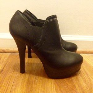 Black High Heeled Ankle Booties